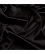 BLACK 58/60&quot; Charmeuse Satin Fabric - £6.92 GBP