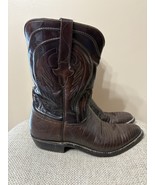 Lucchese Men&#39;s 8EE Brown Label Boots Black Cherry Teju Lizard Made In USA - $478.69 CAD