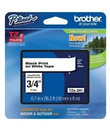 Brother P-Touch TZE-241   3/4  inch TAPE  Black Print On White Tape 2 tapes - $18.95