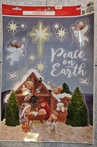 Vintage Christmas House 9 ct Glitter Clings Gingerbread - $18.41 MXN