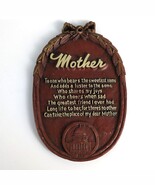 Vintage MOTHER Poem Washington DC Capitol Building Souvenir Plaque Kitsc... - €13,23 EUR