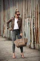 Woman brown leather jacket lambskin designer ladies brown leather jacket #32 - £111.90 GBP