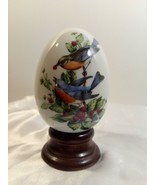 Vintage 1984 Avon Porcelain Egg with Wooden Stand-Four Seasons Series: S... - £12.45 GBP
