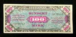 1944 WWII Germany Allied Occupation Military Currency 100 Mark Banknote - S-693 - £43.96 GBP