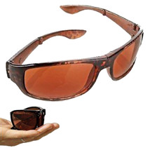 HD Vision Fold Aways Sunglasses Deluxe- Single (Tortoise) - £11.77 GBP