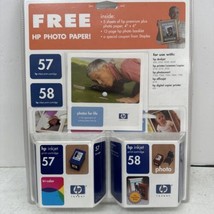 HP Photo Value Pack 57 and 58 Series Ink Cartridges + 5 sheets photo paper - $21.78