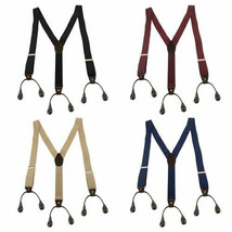 Hot Adjustable 4 Color Button Holes Link Men&#39;s Elastic Suspenders Free Shipping - £7.98 GBP