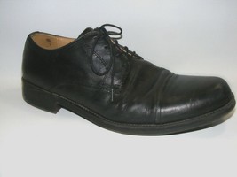 CHAPS Men&#39;s Black 13 M Leather Dress Oxford 96 7704 Cap Toe Lace Up Shoes - £20.56 GBP