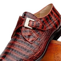 Genuine caiman crocodile Shoes Rovigo Cognac Straps image 3