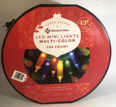 SHIP24H-Members Mark Super Bright 200 Count LED Wired Mini Lights Multi-... - $29.35