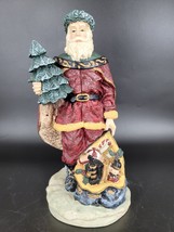 Santa Figurine 9.5&quot; Christmas Decor Windsor Collection Resin World Bazaars VTG - £11.17 GBP