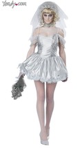 New Ghostly Bride Costume Sz Medium Halloween Party Theatre Msrp $48 - £17.40 GBP