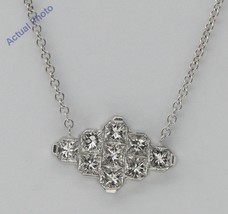 18k White Gold Princess Tile Diamond Pendant (1.28 Ct,G Color,VS Clarity) - £1,608.05 GBP