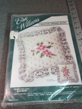 Elsa Williams "Roses and Lace Flowers Crewel Pillow Kit - Unopened NIP - $14.54