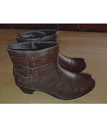 EASY STREET COMFORT WAVE LADIES BROWN FASHION ANKLE BOOTS-6.5M-WORN COUP... - $15.44 CAD