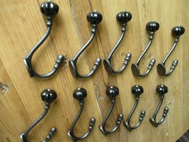 10 Coat Hooks Iron Vintage Antique Look Hat Hook Key Bath Restoration Hardware - £24.12 GBP