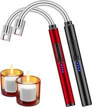 2 Pack Candle Lighters, Usb Rechargeable Arc Lighter Windproof Long Lighter - £23.59 GBP