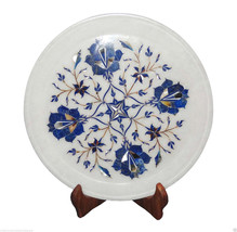 9&quot;x9&quot; Marble Plate Lapis Lazuli Pauashell Inlay Semi Precious Kitchen De... - $276.33