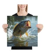 Largemouth Bass Jumping Poster 18x18 – Fishing Wall Art Poster - $19.50
