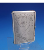 Russian 875 Silver Card Case Engraved Flower &amp; Ribbon Odessa 1908-1926  ... - $813.32 CAD