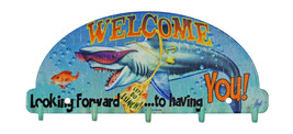 Shark Welcome Key Rack Looking Forward To Having You Metal Wall Art USA - $27.22