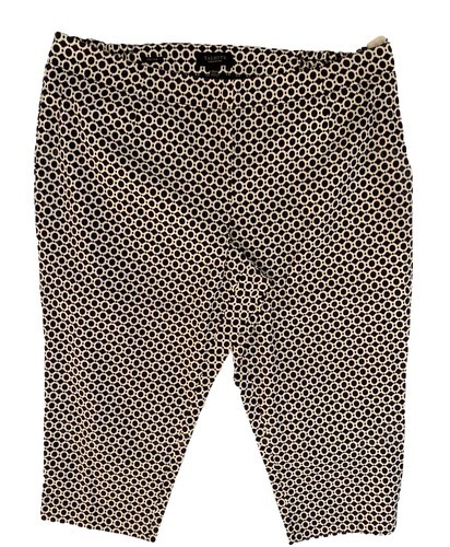 Talbots Woman Petites Navy and White Geometric Print Cropped Pants 20WP - $28.49