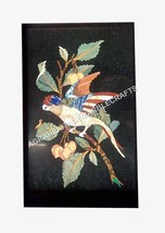 24&quot;x15&quot; Coffee Cafe Marble Table Top Marquetry Inlay Bird Art Hallway Decor E504 - £642.57 GBP