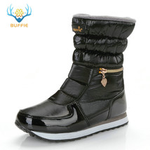 Women winter snow boots navy shoes warm plus size fabric upper non-slip outsole  - £46.34 GBP