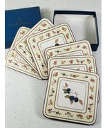 Vintage Royal Worcester Evesham Coasters Fruit Cork-Back With Box Set of... - $55.58 CAD