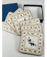 Vintage Royal Worcester Evesham Coasters Fruit Cork-Back With Box Set of... - £31.83 GBP