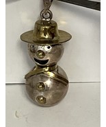 Sterling Silver &amp; Brass 925 Taxco Mexico TV-125 Harmony Bell Snowman 2” ... - $97.39 CAD