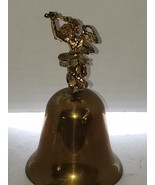 Brass Hand Bell with Angel Playing Drums Handle 4 inch  - $20.51 CAD