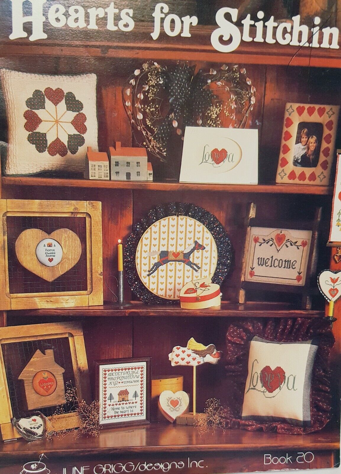 Primary image for Hearts for Stitchin Counted Cross Stitch Pattern Leaflet 20 June Grigg 1983