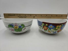 2 Made In Japan Nippon Bowls Flowers White 5.25&quot;  - £23.73 GBP