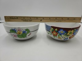 2 Made In Japan Nippon Bowls Flowers White 5.25&quot;  - £23.73 GBP