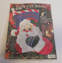 Bucilla 33507 Gallery Of Stitches Santa Face 1995 New Felt Applique Stocking Kit - $19.75