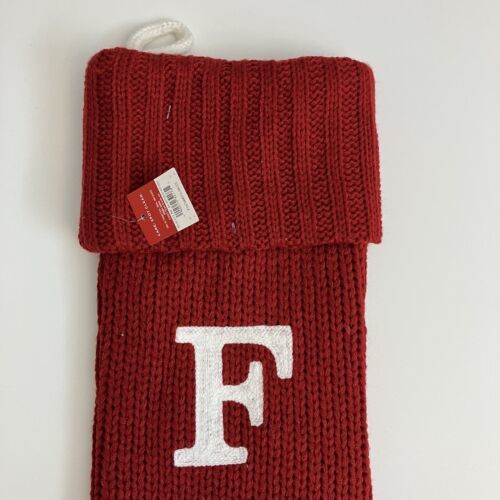 Primary image for Wondershop Red Knit 19" Christmas Stocking Initial Monogram F