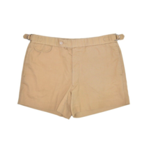 Vintage 80s Shorts Mens 36 Khaki Chino Hotpants Shortcuts Hiking Safari 4&quot; - £12.84 GBP