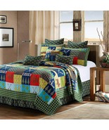 3 pc LAKE LODGE QUILT CABIN RED FISHING MOOSE ANTLERS $174.99 MSRP - €34,34 EUR