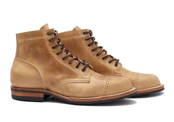 New Men’s Handmade Brown High Ankle Cap Toe Color Lace Up Leather Boots