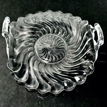 Fostoria Colony Vintage 1950’s Spiral &amp; Swirls Elegant Glass Handled Muffin Tray - £17.26 GBP