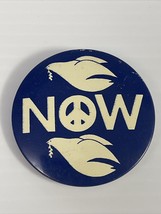 Vintage 1960s Vietnam PEACE NOW War Protest Button Original Stock Found - £6.31 GBP
