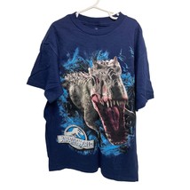 New Jurassic Park Boys Size XL Blue Dinosaur Graphic Tshirt Tee Shirt Top Short - £8.60 GBP