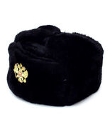 Authentique Russe Militaire Noir Ouchanka Chapeau Soviet Imperial Aigle ... - $43.32+