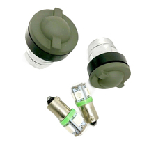 2 Green Lens Covers + 2 Seals Led green Bulbs fits Humvee Dash 12339203-1 - $30.34