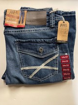 T.K. Axel Men&#39;s Slim Boot Cut Stretch 5 Pocket Denim Jean Harbor 34x32 - $28.71