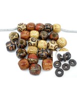 Beautiful Painted Wood Drum Beads or Dyed Rondelle Beads US SELLER!! - $5.36 CAD+