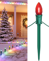 C9 Christmas Pathway Lights Outdoor, 25 FT Multi Color Walkway Christmas Lights - $36.45