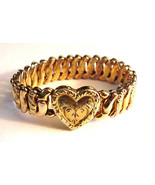 Sweetheart Signed La Mode Expansion Heart Bracelet 1940&#39;s Vintage - £280.24 GBP