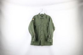 Vtg 60s Vietnam Era Mens M E4 Specialist Sateen OG 107 Button Shirt Cotton USA - £85.41 GBP